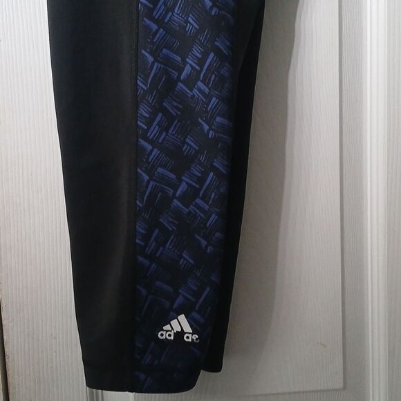 Adidas Climalite black blue workout capri pants Sz S EUC - Picture 7 of 9